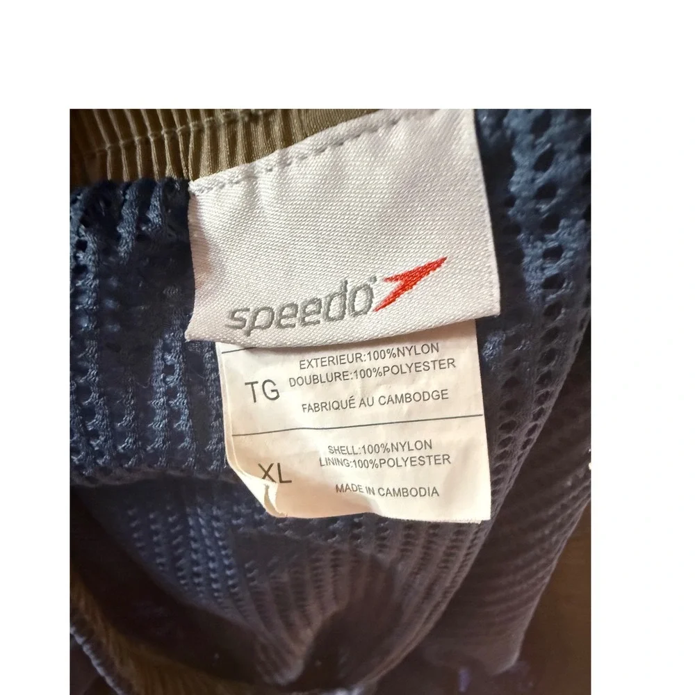 Speedo Mens XL Blue Nylon Swim Trunks Shorts Drawstring‎ Lightweight